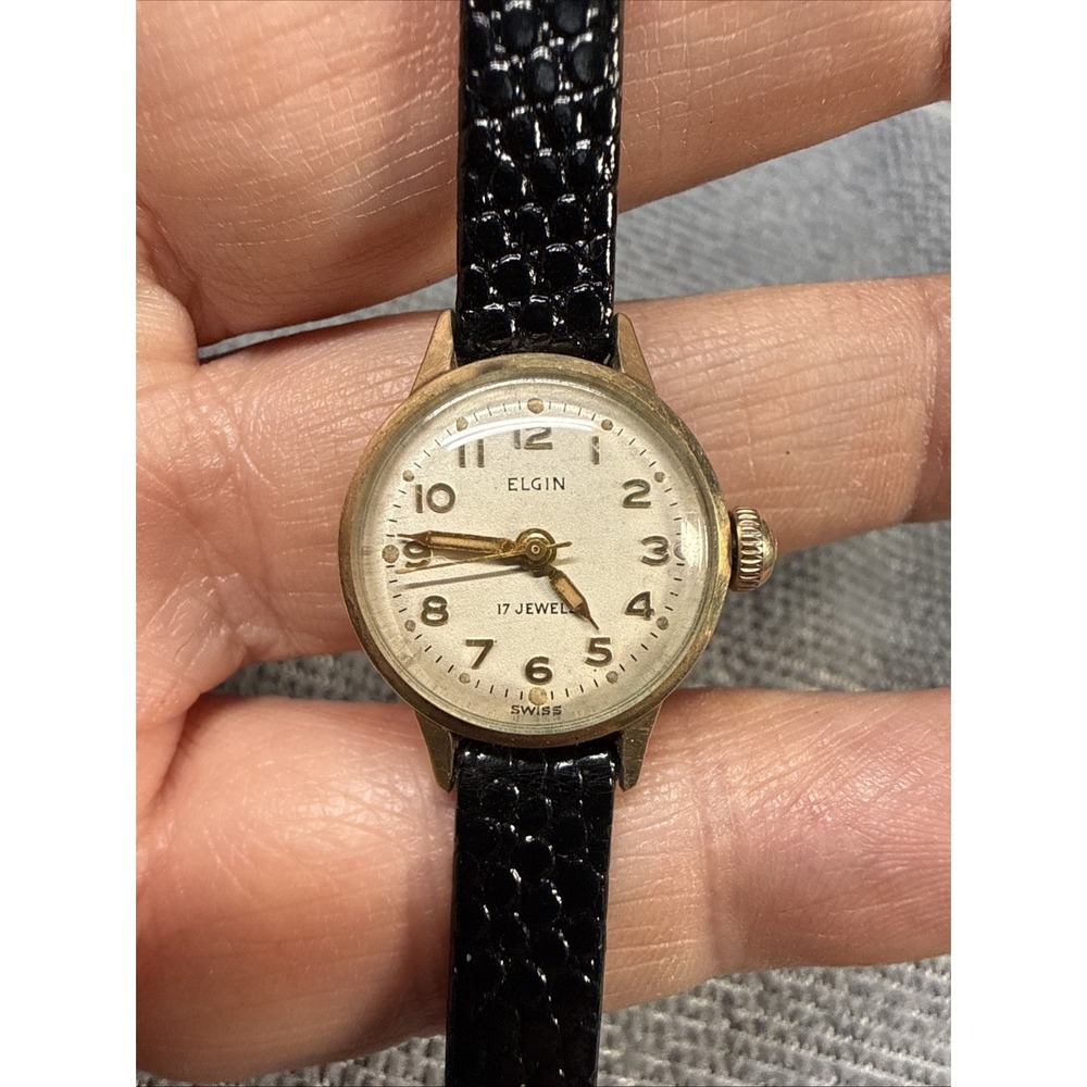 Vintage Elgin 17 Jewel LADIES Watch 10k RGP Running Well 19mm Case New Band